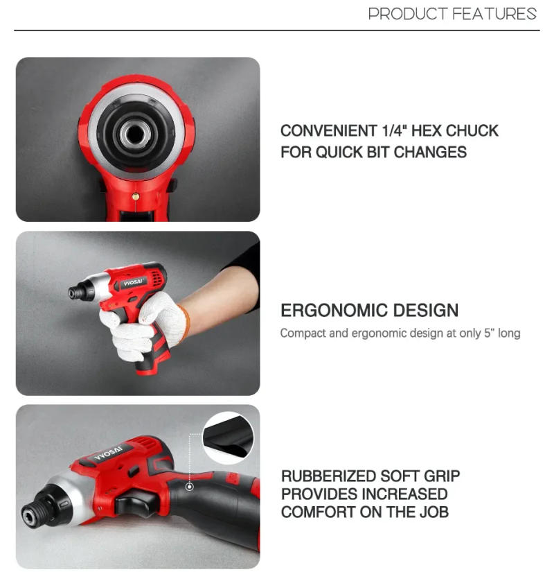 Description Picture 3 of itemVVOSAI 100N.m MT-SER 16V Electric Drill Screwdriver Impact Driver Cordless Drill Household Multifunction Hit Power Tools
