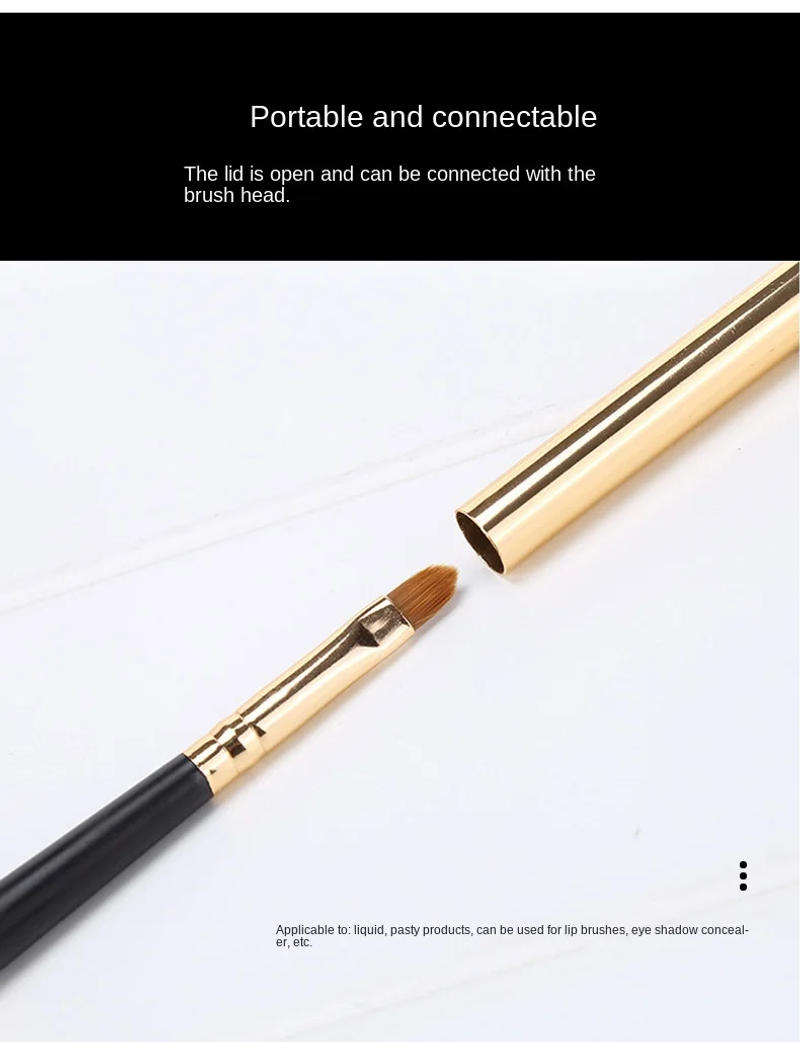 Description Picture 5 of itemPortable Silver Lips Makeup Brush Pen Metal Handle Cosmetic Lipgloss Lipstick Lip Gloss Brush With Protect Cap  Makeup Brushes