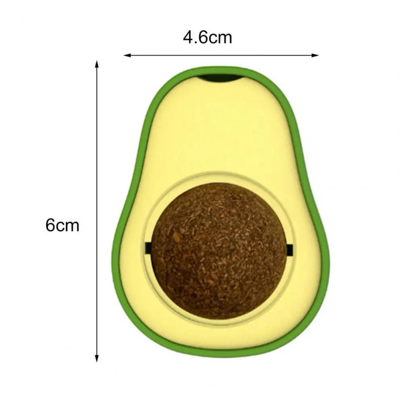 Description Picture 2 of itemEco-friendly Catnip Ball Bite Resistant Relieve boredom Playing Toy Avocado Catnip Wall Ball Cat Toys