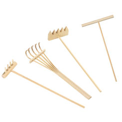 4 Pcs Kid Toys Tea DIY Sand Table Rakes Decorative Set M Mini Bamboo Zen Adornments Office