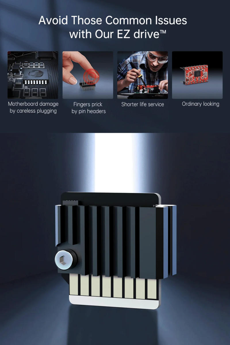 Description Picture 4 of itemBIGTREETECH EZ2209 EZ5160 Pro Integrated Quiet Driver And Heatsink 48V Drive 57 Stepper Motors For SKR3 EZ Motherboard Ender3 V2