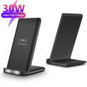 30W Wireless Charger Stand For iPhone 14 13 12 11 Pro Max Samsung S10 S9 Induction USB C Fast Charging Dock Station Phone Holder