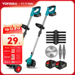 Yofidra Electric Lawn Mower Handheld For Makita 18V Battery Cordless Garden Grass Trimmer Length Adjustable with 2 Battery