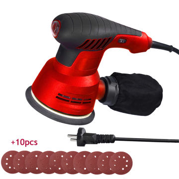 300W Electric Eccentric Sander 6 Gears Speed Adjustment 5 Inch 125mm Wood Sanding Processing Car Polishing Machine With Dust Box