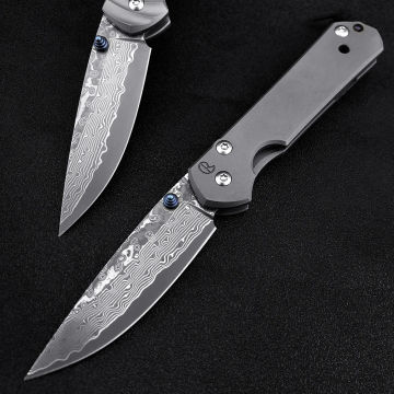 Chris Reeve Tactical Pocket Folding Knife Damascus Steel/ D2 Blade High Quality Outdoor Cutting Tools Camping Survival Knife EDC