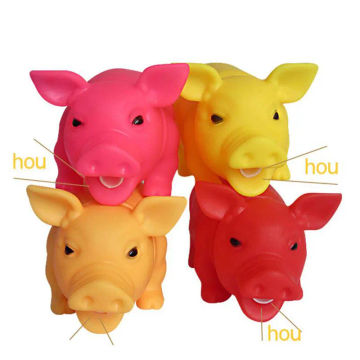 Cleaning Teeth Dog Cat Chewing Toy Pig Squeak Cute Rubber Pet Dog Puppy Playing Pig Toy Squeaker Squeaky With Sound