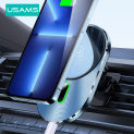 USAMS Magnetic Car Wireless Charger Mount Mobile Phone Holder 15W Fast Charging Charger in Car For iPhone 13 12 11 Pro Max