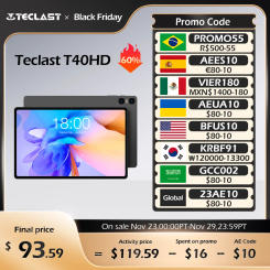 Teclast T40HD 10.4'' Android 13 Tablet 1200x2000 FHD 8GB RAM 128GB ROM UNISOC T606 Octa Core Widevine L1 7200mAh 4G VoLTE Tablet