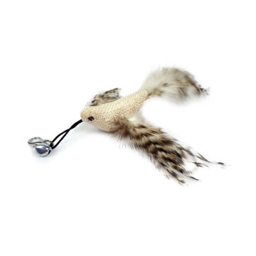 Interactive Cat Toy Simulation Bird Mice Feather with Bell Funny Kitten Wand Toy Replacement Heads Cat Teaser Toy for Indoor Cat