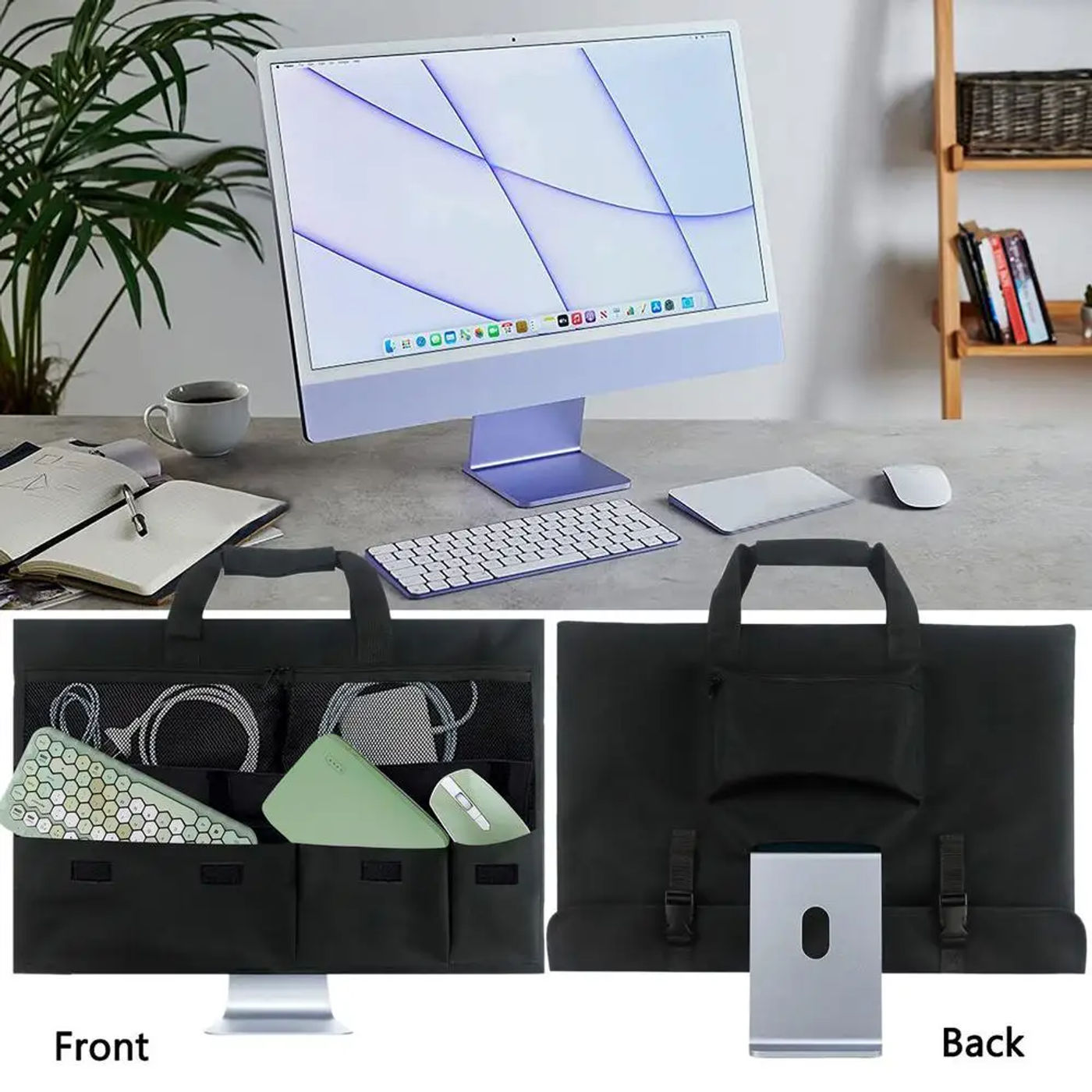 Description Picture 6 of itemTravel Carrying Case 24 Inch Screen Computer Full Protection Padded Dust Cover Monitor Protective ForIMac Desktop Work Travel