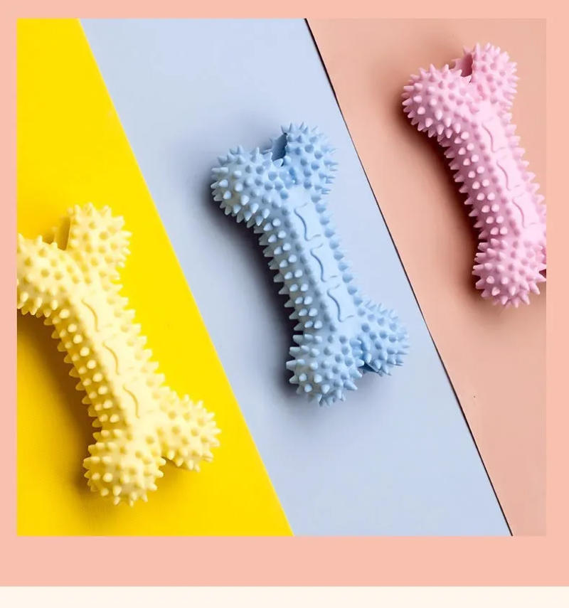 Description Picture 3 of item1pc TPR Dog Toys Bite Resistant Chew Toys Puppy Molar Teeth Cleaning Stick Interactive Teddy Toy Ball Dog Training Pet Supplies