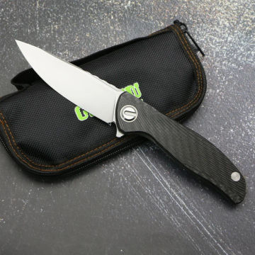 Green Thorn New Hati CD VG10 Blade Bearing Titanium CF 3D Handle 95 Flipper Folding Knife Outdoor Survival Camping Hunting Tools