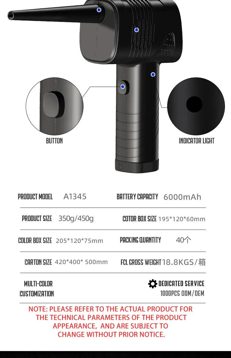 Description Picture 4 of item2 In 1 Keyboard Cleaner Mini Duster Computer Cleaning Handheld Car Vacuum Cleaner Dual Purpose Portable Cleaning Compression Gun