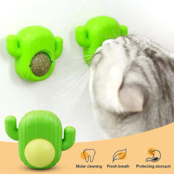 Catnip Wall Ball Licking Ball Spherical Teeth Cleaning Cat Catnip Toy Rotatable Kitten Licking Ball Pet Supplies Wall Treats