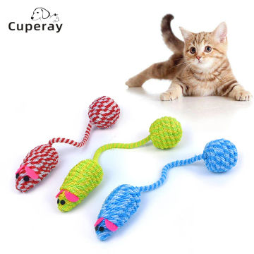 3PCS Cat Mouse Toys Colorful Sound Weaving Balls Kitten Chew Molar Interactive Playing Catch Toys Cat Bite Resistant Accessories