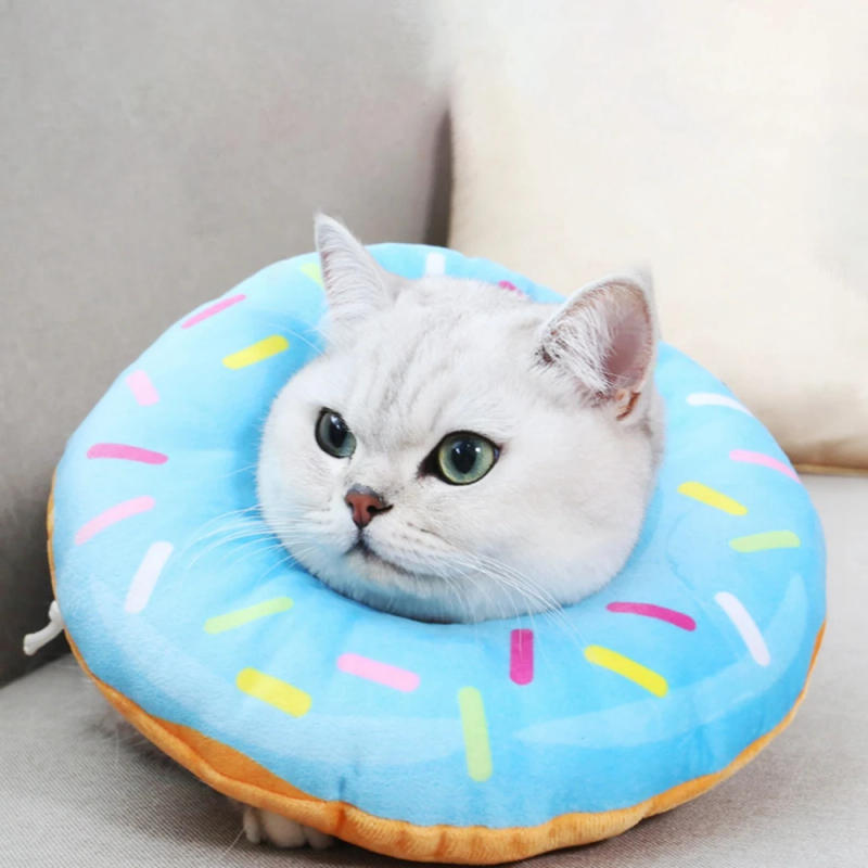 Description Picture 3 of itemPet Cat Donut Headgear Elizabeth Pet Protection Collars Recovery Cone Adjustable Cotton Blends Neck Prevent Bite Protection Coll