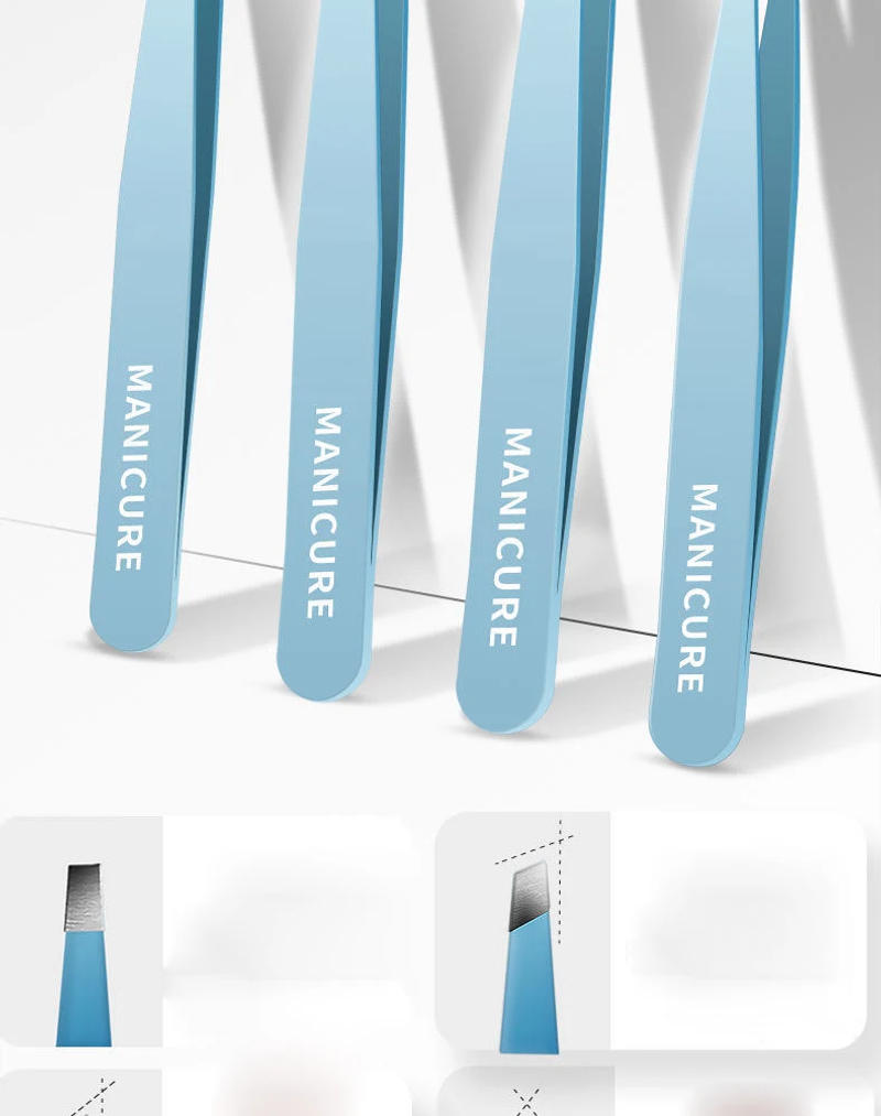 Description Picture 4 of itemHUAZDS Eyebrow Tweezer Colorful Hair Beauty Fine Hairs Puller Stainless Steel Slanted Eye Brow Clips Removal Makeup Tools
