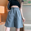 Fashion High Street Drape Suit Shorts Women Casual Solid Color High Waist Zipper Shorts Office Lady Summer Bottoms With Belt