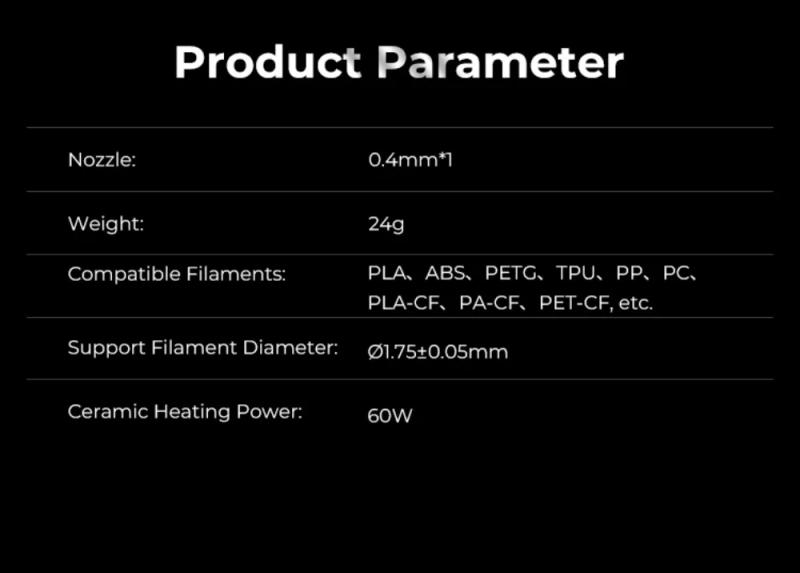 Description Picture 4 of itemCreality K1 MAX Ceramic Heating Block Kit 300°C High Tem/Flow 600mm/s High-speed Printing 60W Heating for K1 / K1 MAX 3D Printer