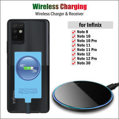 Qi Wireless Charging for Infinix Note 30 12 11 10 Pro 8 8i Wireless Charger Pad with USB Type-C Receiver Adapters