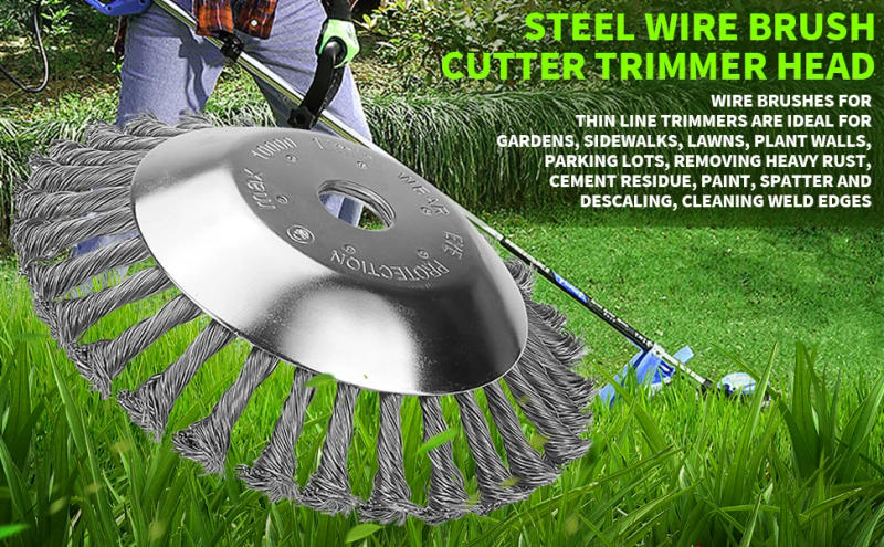 Description Picture 2 of item6/8 Inch Grass Trimmer Head Derusting Weeding Wheel with Fixing Kit Rusting Dust Removal Plate Garden Power Tool for Lawn Mover