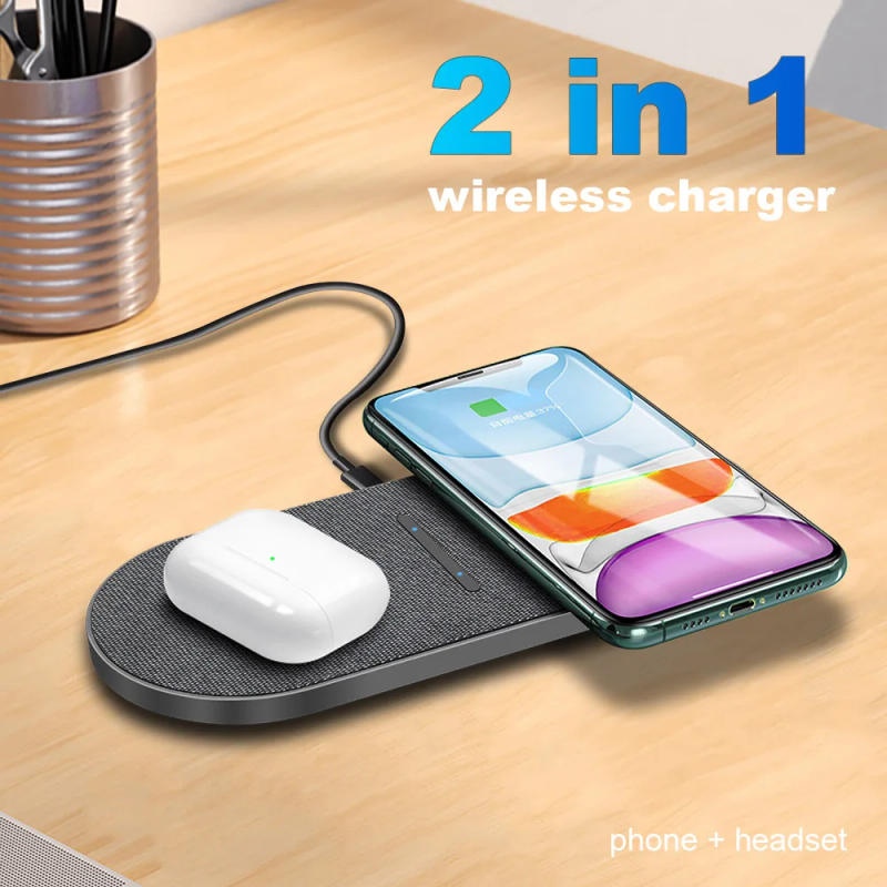 Description Picture 3 of item2 in 1 30W Dual Wireless Charger for Samsung S22 S21 Double Fast Charging Dock Pad For IPhone 14 13 12 11 XS XR 8 Airpods 3 Pro
