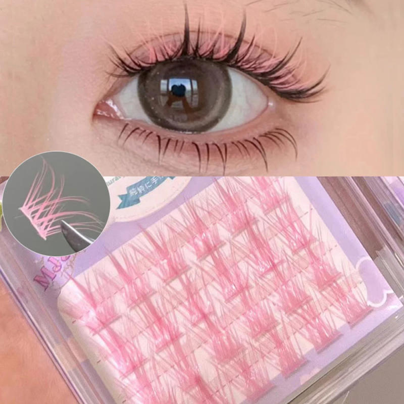 Description Picture 6 of itemColored Fake Eyelash Segmented False Eyelashes Natural Long Individual Clusters Lashes Grafting Eye Makeup Women Cosmetics 속눈썹