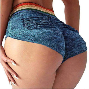 Women Shorts Push Up Hip Fitness Sports Workout Elastic High Waist Slim Jogging Short Pants Female Pleasted Trousers Ropa Mujer