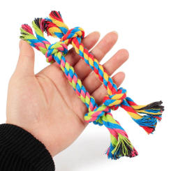 Dog Toy Colorful Weave Ropes Knot Molar Clean Teeth Chew Pet Toys for Large Medium Small Dogs