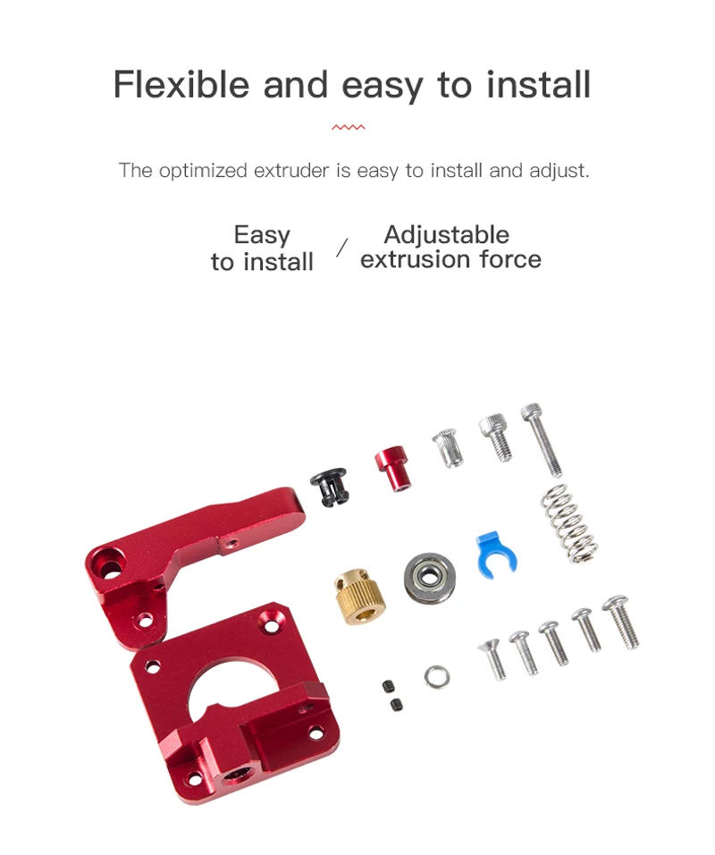 Description Picture 6 of itemCreality 3D Printer Parts Red Metal Extruder Kit Upgrade Aluminum Alloy for Ender3 Series /CR-10/CR-10S 3D Printers Original