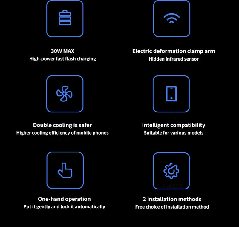 Description Picture 5 of itemOriginal Xiaomi 30W Max Wireless Car Charger Wireless Fast Flash Charging Support Power-Off and Inductive Expansion Phone Holder