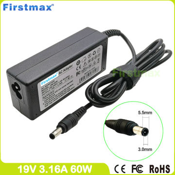 19V 3.16A 60W laptop ac power adapter charger for Samsung NP305V4Z NP410B2B NP550P4C NP600B NP270E4E NP270E4V NP300E4C