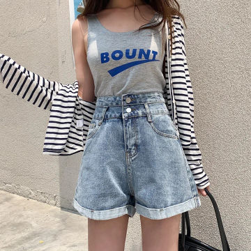 ZOENOVA Y2K Black Double Button High Waisted Denim Shorts Women's Summer 2023 New Loose and Thin Wide-leg A-line Small Hot Pants