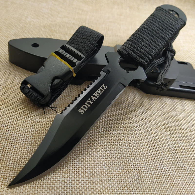 Description Picture 4 of itemTactical Fixed Blade 7CR14Mov Blade Steel Handle Outdoor Camping Survival Hunting Utility Knife Military Pocket Tool+ ABS Sheath