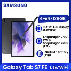Samsung Galaxy Tab S7 FE Tablet Snapdragon Octa Core 12.4'' 2K Display Android Tablet 10090mAh Battery 8MP Camera Tablet