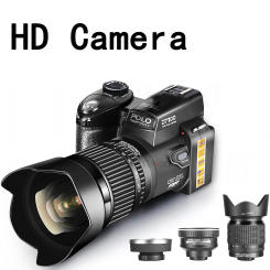 DSLR Camera HD Digital Camera POLO D7100 33Million Pixel Auto Camera Semi Professional Camera 24X Optical Zoom Three Lens Video