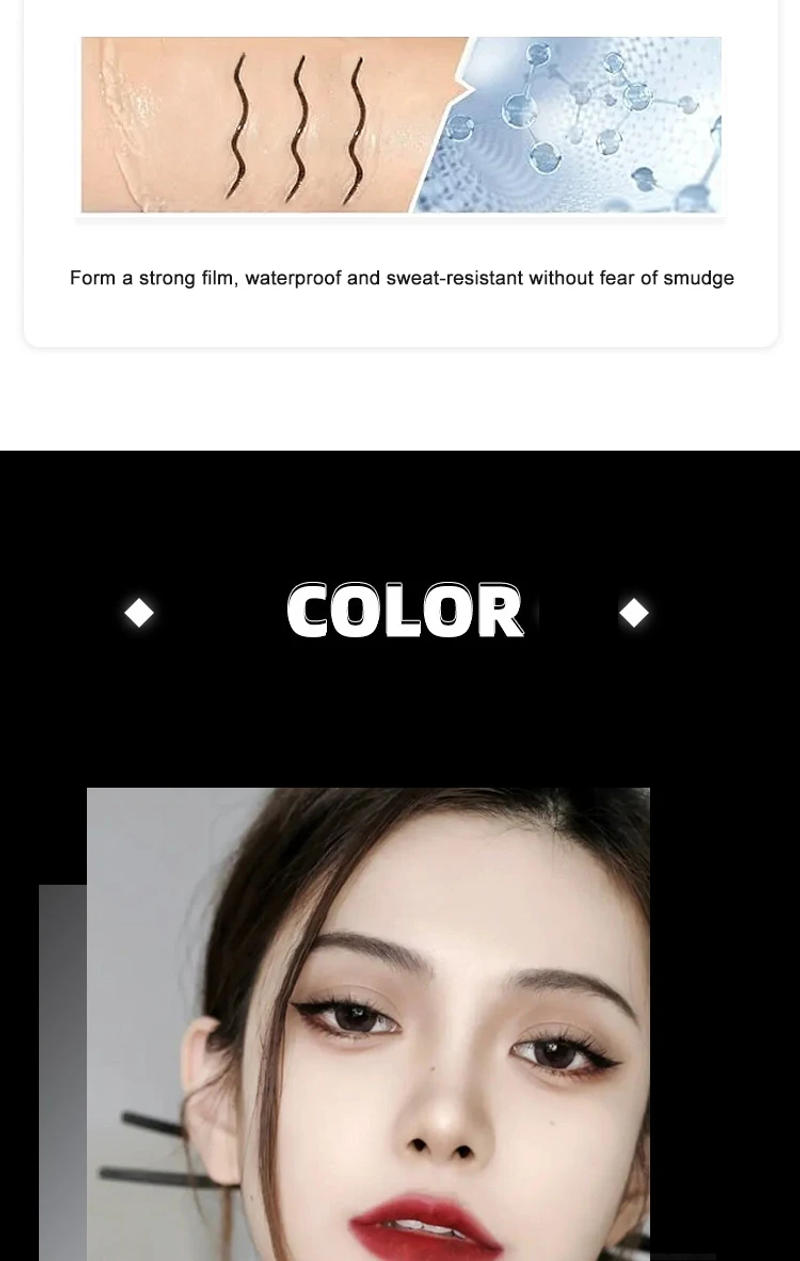 Description Picture 4 of item2 In1 Stamp Liquid Eyeliner Pencil Water Proof Fast Dry Double-ended Black Seal Eye Liner Pen Make Up for Women Cosmetics