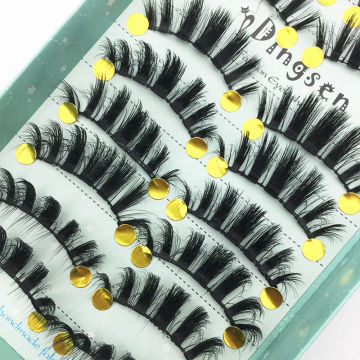 Hot 10Pairs Handmade 3D Soft Faux Mink Hair False Eyelashes Crisscross Wispy Fluffy Lashes Extension Eye Makeup Tools #3D-66 New