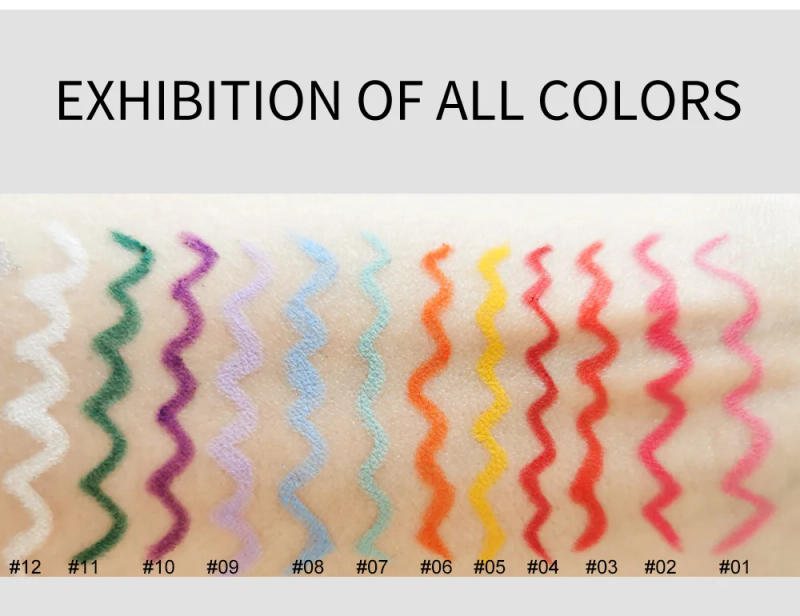 Description Picture 4 of itemHandaiyan Colored Eyeliner Set 12 Colors Waterproof Eyeliner Pencil Long Lasting Colorful Eye Liner Beauty Makeup For Women