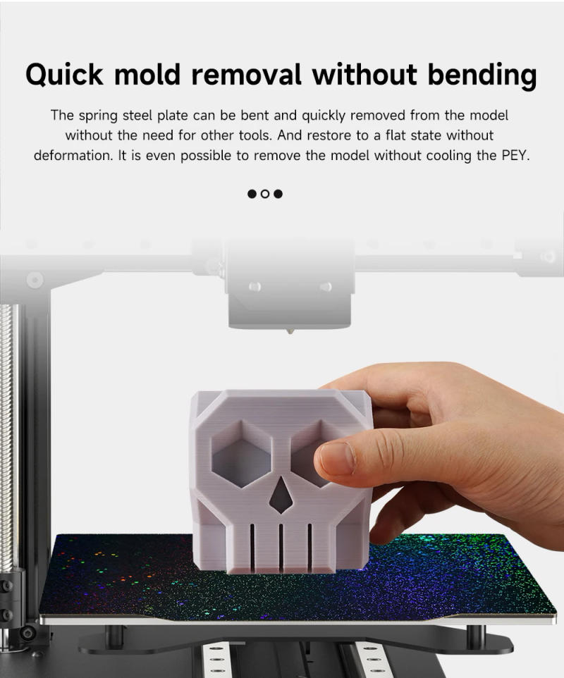 Description Picture 6 of itemMagnetic Build Plate Double Side PEO/PET/PEI Spring Steel Sheet PEI 220/235/257/310 Heated Bed For Bambu lab x1 p1p Ender 3 S1