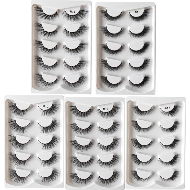 Description Picture 3 of itemNew Cat Eye Lashes 3/5 pairs 3D Faux Mink Eyelashes Winged Fluffy Fox Lashes Soft Natural long Full Strip Lash Makeup maquiagem
