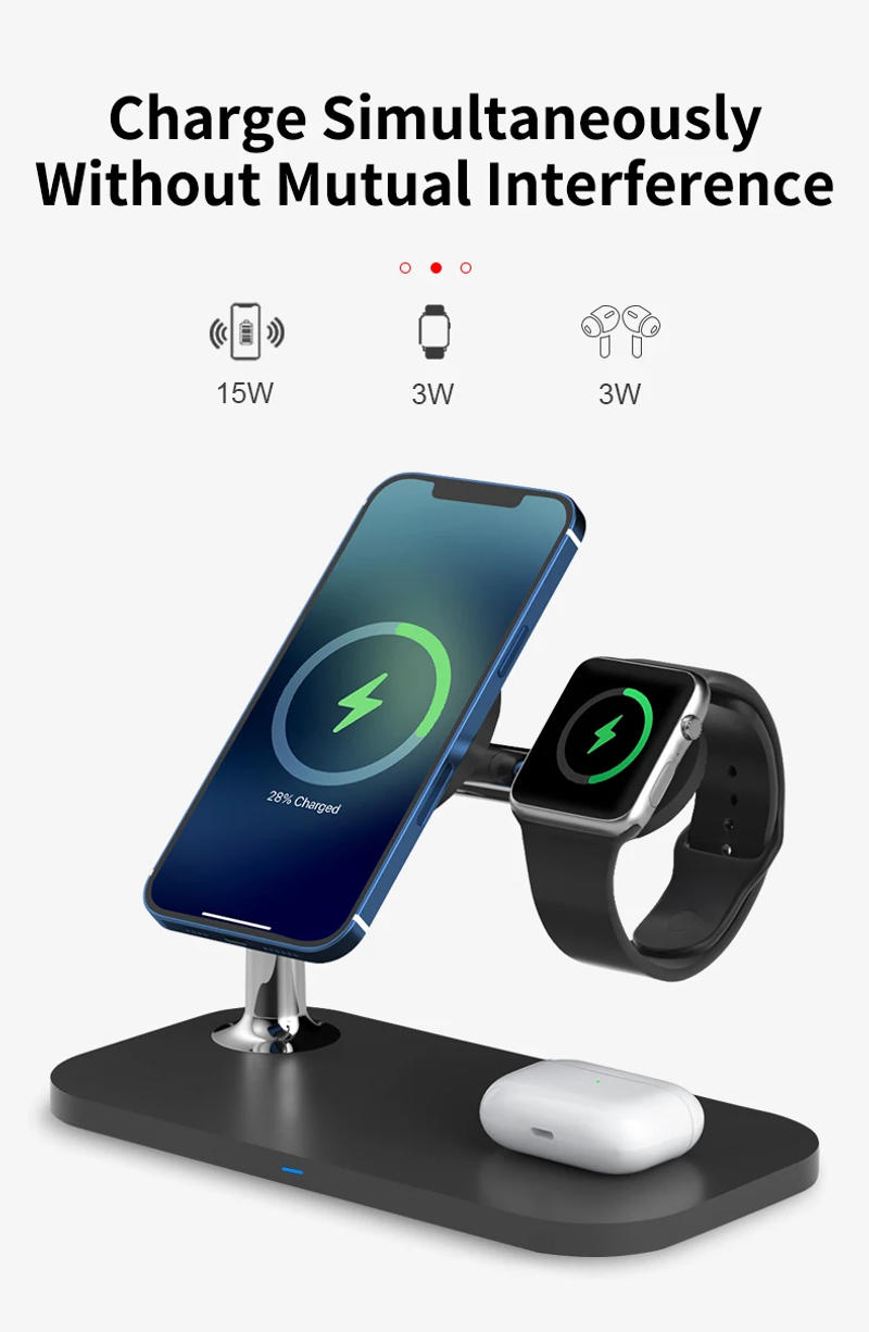 Description Picture 5 of item3 in 1 Magnetic Wireless Charger For iPhone 14 iWatch 15W Wireless Charging Station
