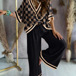 Women Tracksuit 2 Piece Set Long Sleeve Two Piece Set Sweatshirt Fashion print Top Casual Trousers Ladies Suit