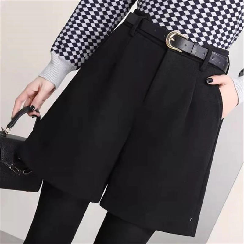 Description Picture 3 of itemShorts Women Autumn Woolen High Waist Warm Loose Casual Basic M-4XL Office Lady Elegant All-match Minimalist Hot Sale Vintage