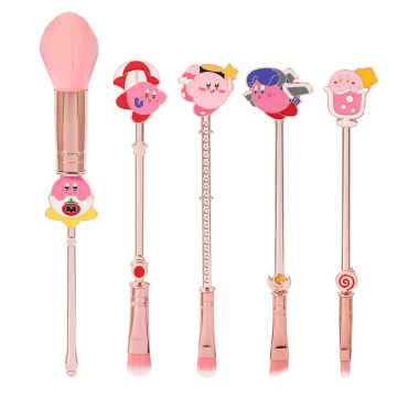 5pcs/set Kirby Makeup Brush Set Foundation Powder Blush Eyeshadow Kabuki Blending Make Up Brush Beauty Tools