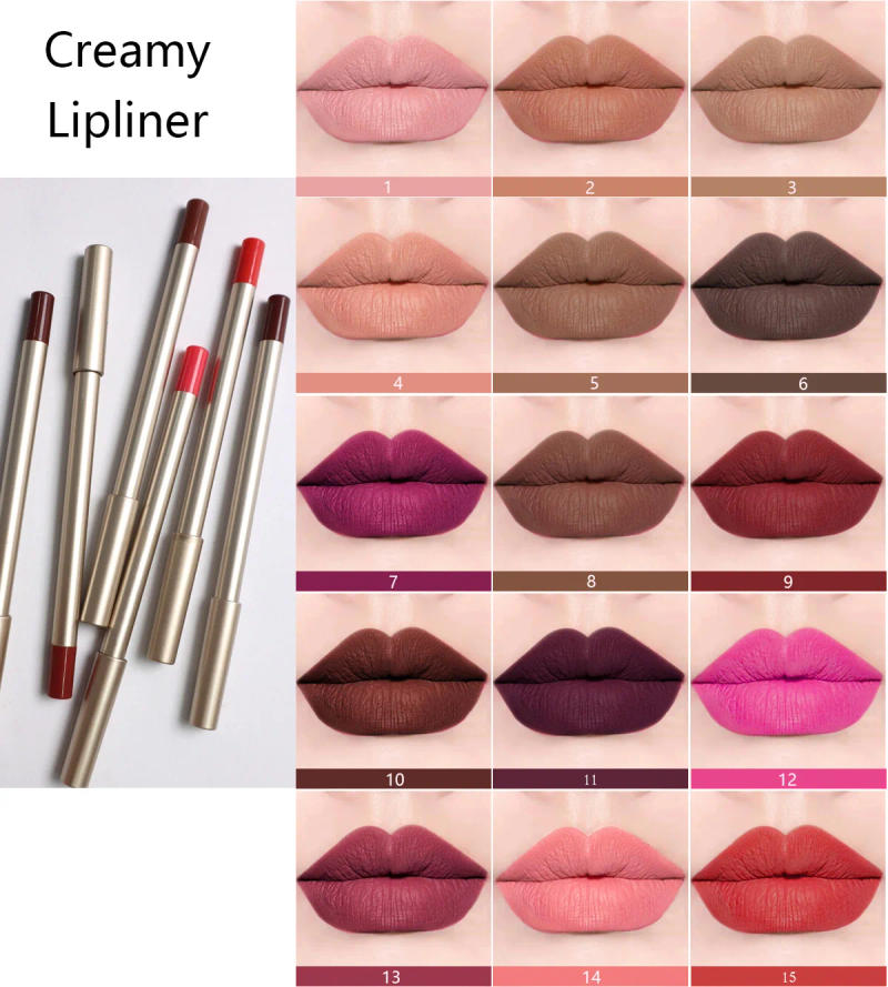 Description Picture 2 of itemBIVANFE Cruelty Free Vegan Private Label Cosmetics Makeup Dark Brown Matte Waterproof Creamy Lipliner