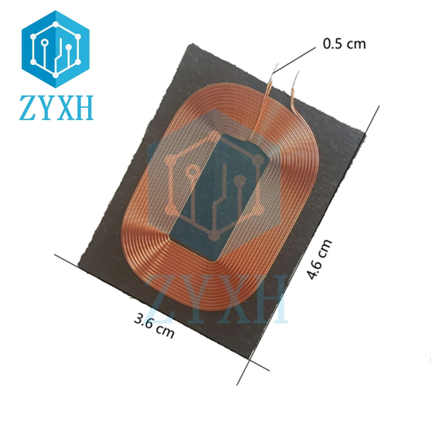 Description Picture 2 of itemQi Standard Wireless Charger Receiver Coil Copper PCBA Circuit Coil Square Round Shape Universal Charging Receiver Coil DIY Kit