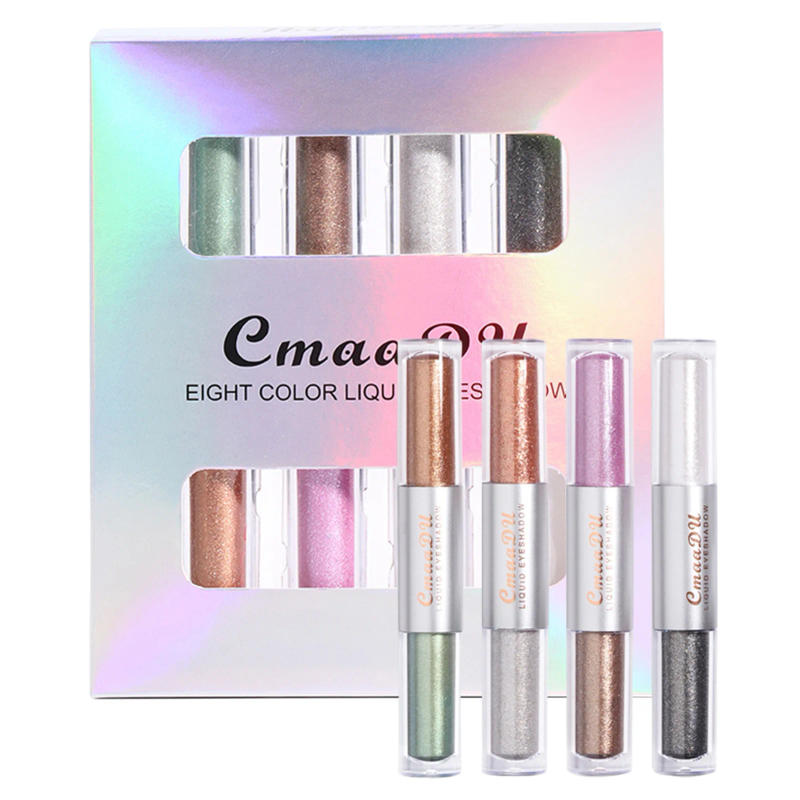 Description Picture 6 of item4 Pcs Liquid Eyeshadow Metallic Shimmer Glitter Eyeshadow Makeup for Eyes Metallic Shimmer 8 Colors Double Head Design