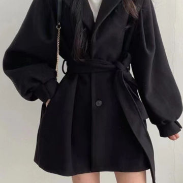 Women's Short Woolen Coat 2022 New Autumn Winter Free Shipping Heavy Woolen Coat Casual Hepburn Style Fashionable and Simple Top