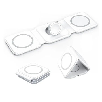 2023 NEW 3 in 1 Magnetic Wireless Charger Pad Stand for iPhone 15 14 Pro Max Airpods iWatch Fast Wireless Charging Dock Station